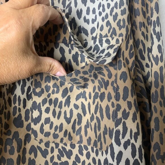 Chico's Modal Cheetah Print Button Up Long Sleeve Animal Print Tan Women’s Sz XL - Picture 7 of 12